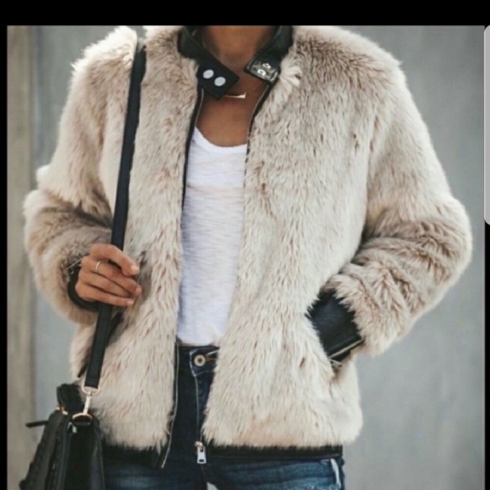 Faux fur jacket